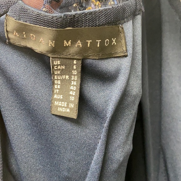 Aidan Mattox BLUE Twilight beaded bodice Long evening gown - Picture 5 of 10